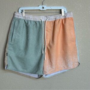 Stance Complex Shorts Freshtek Men’s Size XL Orange Green Athletic Outdoor